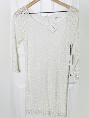 NWT Velvet by Graham Spencer Ivory White Crochet Lace Dress XS